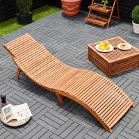 Loungebank ergonomisch van Acacia hardhout - thumbnail