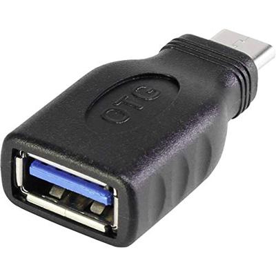 Renkforce USB 3.2 Gen 1 (USB 3.0) Adapter [1x USB-C stekker - 1x USB 3.2 Gen 1 bus A (USB 3.0)] Met OTG-functie, Vergulde steekcontacten