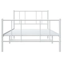 Bedframe met hoofd- en voeteneinde metaal wit 80x200 cm - thumbnail