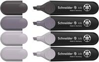 Schneider Schreibgeräte Textmarker Job grau sortiert Karton-Etui 4 Stück Aktion 3+1 115174 Grijs 5 mm 4 stuk(s) - thumbnail