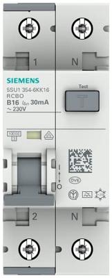 Siemens 5SU13546KK16 Aardlekschakelaar/zekeringautomaat 2-polig 16 A 0.03 A 230 V Siemens 5SU13546KK16 Aardlekschakelaar/zekeringautomaat 2-polig 16 A 0.03 A 230 V