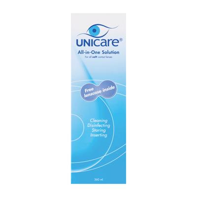 Unicare Alles-in-één Vloeistof Zachte Contactlenzen + Lenzenhouder Unicare Alles-in-één Vloeistof Zachte Contactlenzen + Lenzenhouder