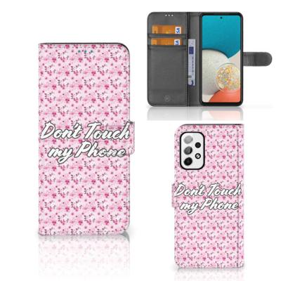Samsung Galaxy A73 5G Portemonnee Hoesje Flowers Pink DTMP Samsung Galaxy A73 5G Portemonnee Hoesje Flowers Pink DTMP