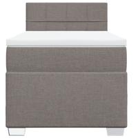 Boxspring met matras stof taupe 90x200 cm - thumbnail