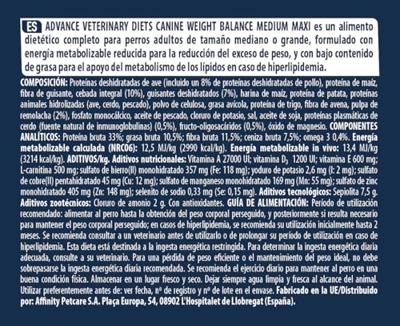ADVANCE VETERINARY DIET DOG WEIGHT BALANCE MEDIUM / MAXI - thumbnail