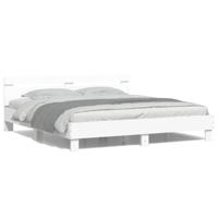 Bedframe met hoofdeinde en LED wit 180x200 cm - thumbnail