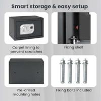 VidaXL Digitale kluis met slot donkergrijs 35 x 25 x 25 cm staal - thumbnail