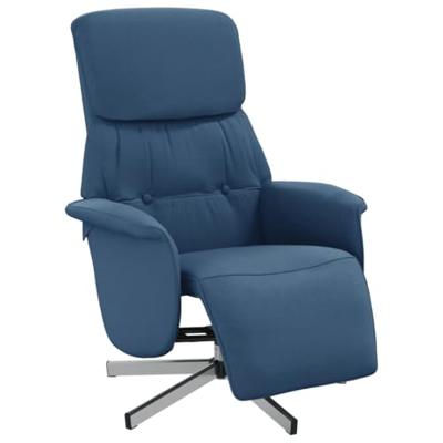 Fauteuil verstelbaar met voetensteun stof blauw Fauteuil verstelbaar met voetensteun stof blauw