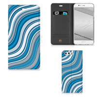 Huawei P10 Plus | Hoesje met Magneet | Waves Blue - thumbnail