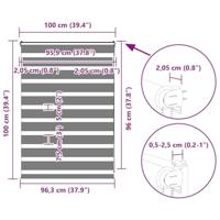 VidaXL Zebra rolgordijn 100x100 cm stofbreedte 95,9 cm marmerbeige - thumbnail