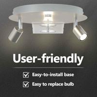 VidaXL Plafondspot nikkel 29 x 29 x 11 cm staal en glas - thumbnail