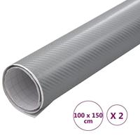 VidaXL 2 st autofolie 4d 100x150 cm zilverkleurig - thumbnail