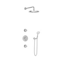 Hotbath Buddy - Inbouw Regendoucheset - 2 Stopkranen - Thermostatisch - Wandarm 35 cm - Hoofddouche 250 mm - Ronde Handdouche 3 Standen - Waterbesparend - V01 - thumbnail