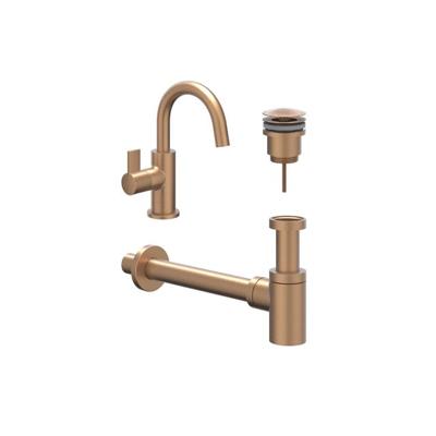 IVY Fonteinset - opbouw - draaibare uitloop - always open plug - Geborsteld mat koper PVD 6901445 IVY Fonteinset - opbouw - draaibare uitloop - always open plug - Geborsteld mat koper PVD 6901445