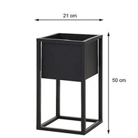 H&S Collection bloempot op standaard 50 cm metaal zwart - thumbnail