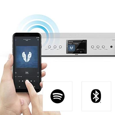 Hama Radio Internet, DAB+, DAB, FM Bluetooth, USB, WiFi, Internetradio Zilver