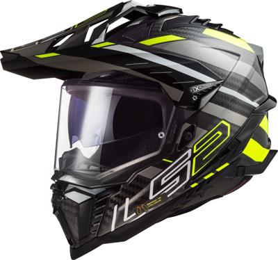 LS2 endurohelm "mx701 explorer carbon edge". helmet mx701 exp.car. edge l bl./yel./titanium