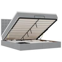 Ottoman bed met matras 160x200cm stof lichtgrijs - thumbnail