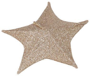 Decoratie Stoffen Kerstster 50 cm met 30 LEDs Goud