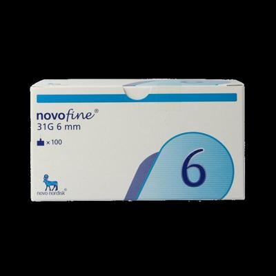 Novo Nordisk Novofine naalden 0.25 x 6 mm 31 gram 100 Stuks
