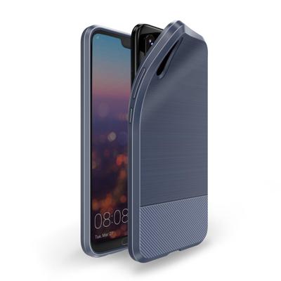 Huawei P20 | TPU Hoesje | Geborsteld Blauw