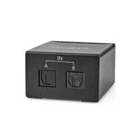 Nedis ASWI2512BK Digitale Audio-switch 2-wegs Input: Dc Power / 2x Toslink Output: Toslink Female Manueel / Schakelaar Metaal Zwart - thumbnail