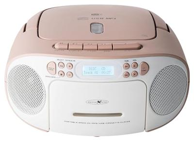 Reflexion Tragbarer Radiorecorder Radio/CD-speler DAB+, DAB, VHF (FM) AUX, CD, Cassette, USB Wit, Pink - thumbnail