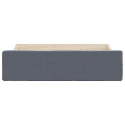 Opberglades bed 2 st bewerkt hout en fluweel donkergrijs Opberglades bed 2 st bewerkt hout en fluweel donkergrijs