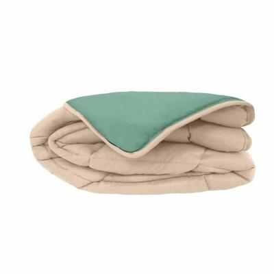 POYET MOTTE Microfiber Dekbed 400 g / m² CALGARY - 140 x 200 cm - Pebble Grey en Lake Green