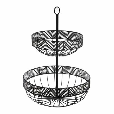Fruitschaal 5five Simply Smart Zwart Metaal 30 x 30 x 42 cm