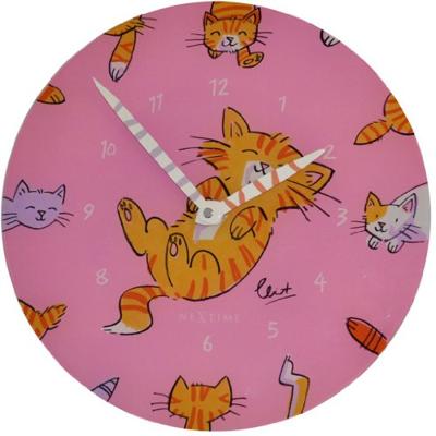 NeXtime klok 8810 Tickle My Tummy, Ø30 cm, Wall, Pink/ Multi-color