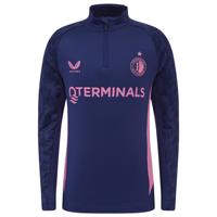 Castore Feyenoord Trainingstrui 1/4-Zip 2025-2026 Kids Donkerblauw Roze - thumbnail