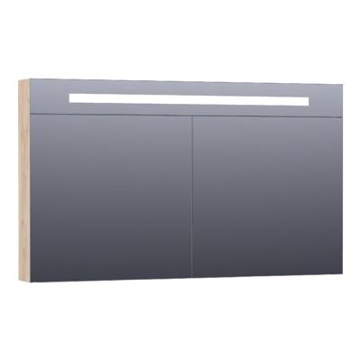 Brauer Promise Deluxe Spiegelkast - 120 cm - met Directe Verlichting - 2 Dubbelzijdige Spiegeldeuren - Forest Wheat