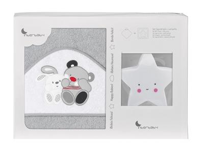 Interbaby badcape en nachtlamp ster junior katoen