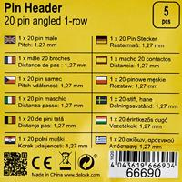 Delock Male header (standaard) Aantal rijen: 1 Aantal polen per rij: 20 66690 1 set(s) Bag - thumbnail