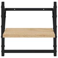 Wandschappen met stangen 2 st 30x25x30 cm sonoma eikenkleurig - thumbnail