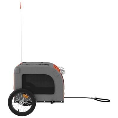 Hondenfietstrailer oxford stof en ijzer oranje en grijs - thumbnail