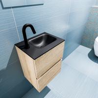 MONDIAZ ADA 40cm toiletmeubel washed oak. LEX wastafel urban rechts 1 kraangat - thumbnail