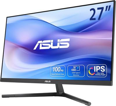 Asus VU279CFE-B Eye Care Plus LED-monitor Energielabel C (A - G) 68.6 cm (27 inch) 1920 x 1080 Pixel 16:9 1 ms HDMI, Hoofdtelefoon (3.5 mm jackplug), USB-C IPS