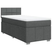 Boxspring met matras stof donkergrijs 80x200 cm - thumbnail
