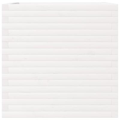Plantenbak 70x70x68,5 cm massief grenenhout wit
