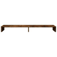 Monitorstandaard 100x27x10 cm bewerkt hout gerookt eikenkleurig - thumbnail
