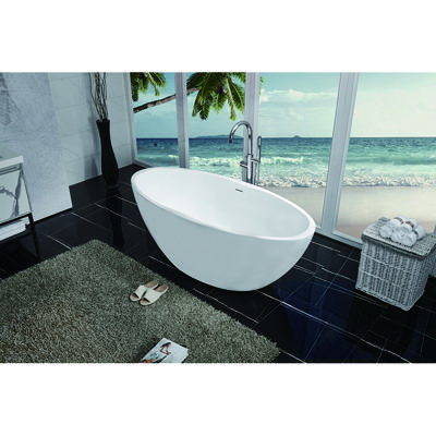 Wiesbaden Oval Vrijstaand Ligbad - 170x78cm - Acryl Mat Wit met Waste Mat Wit