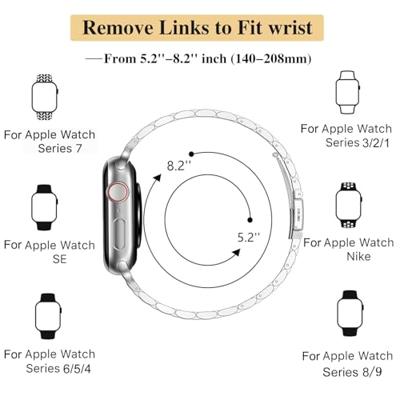 Stalen slim fit band - Sterrenlicht / Starlight - Geschikt voor Apple watch 38mm / 40mm / 41mm / 42mm