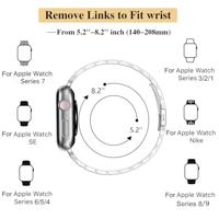 Stalen slim fit band - Sterrenlicht / Starlight - Geschikt voor Apple watch 38mm / 40mm / 41mm / 42mm - thumbnail
