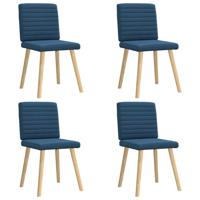 Eetkamerstoelen 4 st stof blauw - thumbnail