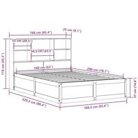 Bedframe zonder matras massief grenenhout wasbruin 160x200 cm - thumbnail