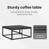 Tuinbankenset met kussen 12 pcs Zwart Aluminium - thumbnail