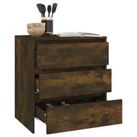 Dressoir 70x41x75 cm bewerkt hout gerookt eikenkleurig - thumbnail