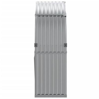 VidaXL Haardhoutopslag 120x45x140 cm gegalvaniseerd staal lichtgrijs